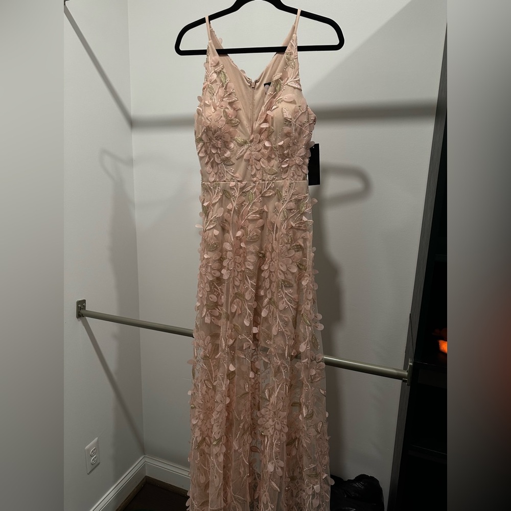XSCAPE 3D Embroidered Floral Gown